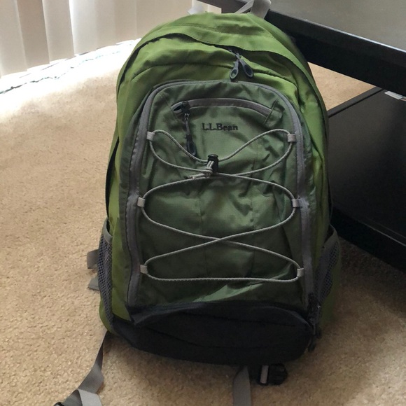 ll bean green backpack